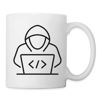 Hacker Laptop Zeilen-Symbol - Tasse - Weiß - Rechts