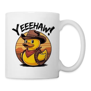 Cowboy-Gummiente, Wilder Westen, Yeehaw! - Tasse - Weiß - Rechts