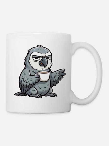 Graupapagei Papagei Papageibesitzer Papageihalter - Tasse - Weiß
