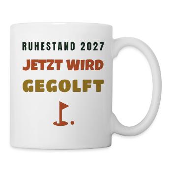 Ruhestand 2027 jetzt wird gegolft Golfer - Tasse - Weiß - Rechts