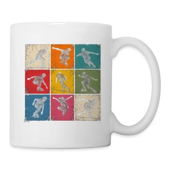 Inline Skating Retro Collage - Tasse - Weiß - Rechts