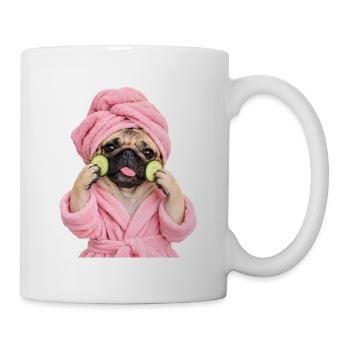 Mops Hund süßer Mops niedlicher Mops - Tasse - Weiß - Rechts