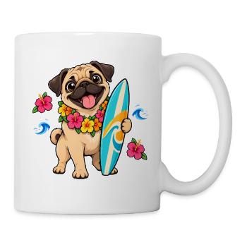 Mops Hund süßer Mops niedlicher Mops - Tasse - Weiß - Rechts