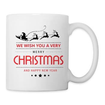 Weihnachten We wish Merry Christmas Sprüche  - Tasse - Weiß - Rechts