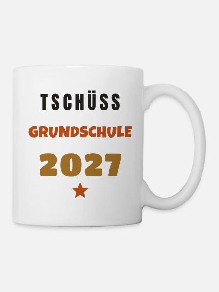Tschüss Grundschule 2027 Abschied Motiv - Tasse - Weiß