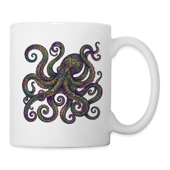 Psychedelischer Oktopus - Tasse - Weiß - Rechts