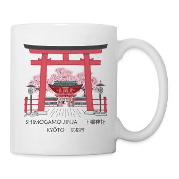 Kyoto Torii und Kirschblüten - Tasse - Weiß - Rechts