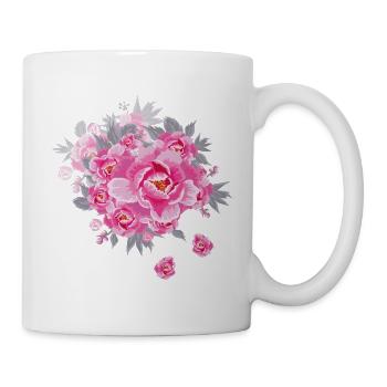  Pfingstrosen  - Tasse - Weiß - Rechts