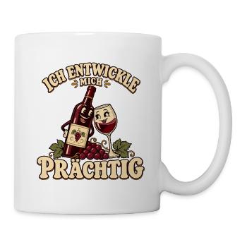 Ich entwickle mich prächtig Wein Retro Design - Tasse - Weiß - Rechts