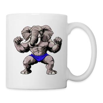 Fitness Elefanten - Tasse - Weiß - Rechts