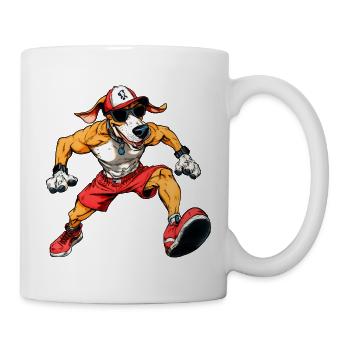 Hunde Fitness / Laufender Hund - Tasse - Weiß - Rechts