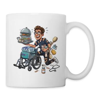 Pflegeheld im Einsatz Chaos Humor - Tasse - Weiß - Rechts