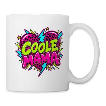 Coole Mama Neonherz Leoparden - Tasse - Weiß - Rechts