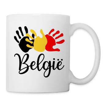 Hände Belgien Englisch - Tasse - Weiß - Rechts