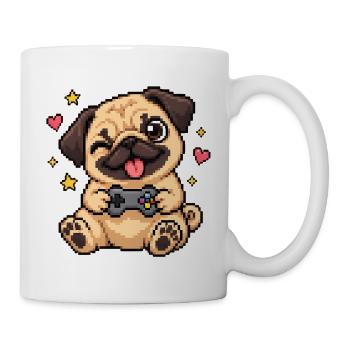 Mops Hund süßer Mops niedlicher Mops - Tasse - Weiß - Rechts