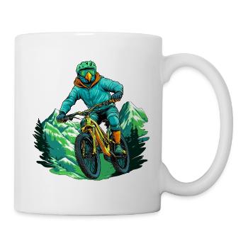Papageien Bike / Biker Papagei - Tasse - Weiß - Rechts