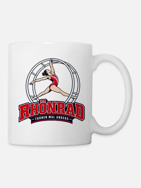 Rhönrad Turnen Logo Stil - Tasse - Weiß
