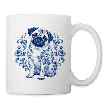 Mops Hund süßer Mops niedlicher Mops - Tasse - Weiß - Rechts