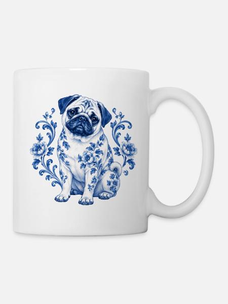 Mops Hund süßer Mops niedlicher Mops - Tasse - Weiß