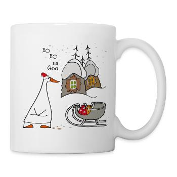 Weihnachtliche Gans  - Tasse - Weiß - Rechts
