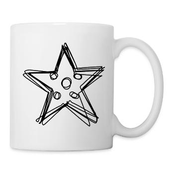 Seestern handgezeichnet - Tasse - Weiß - Rechts