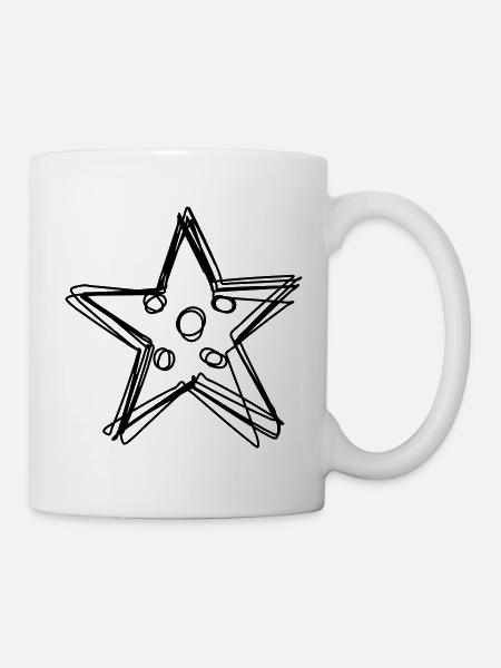 Seestern handgezeichnet - Tasse - Weiß