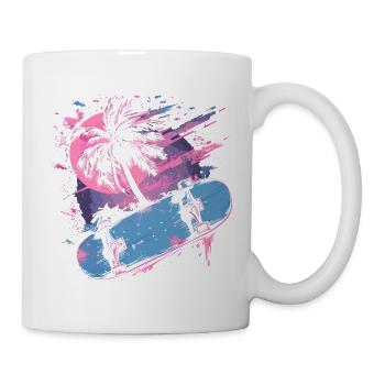 Skateboarding Retrowave - Tasse - Weiß - Rechts