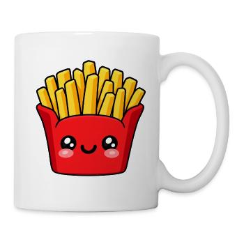 Kawaii Pommes Frites Lächeln - Tasse - Weiß - Rechts