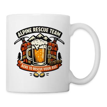 Alpine Rettungsteam Biermotiv - Tasse - Weiß - Rechts