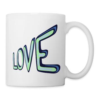 Liebes Neon Schriftzug - Tasse - Weiß - Rechts