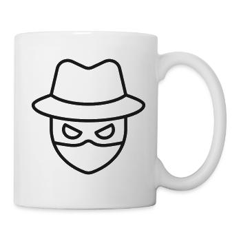 Maskierter Hacker-Linien-Symbol - Tasse - Weiß - Rechts