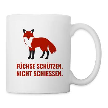 Füchse schützen, nicht schiessen - Tasse - Weiß - Rechts