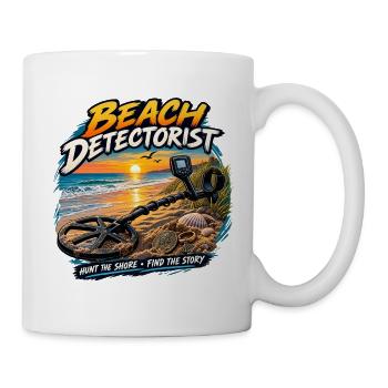 Strand-Detektor-Metall-Detektor-Schatzsuche- - Tasse - Weiß - Rechts