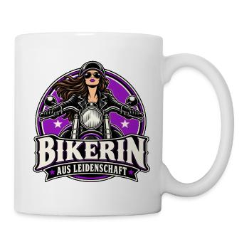 Bikerin Leidenschaft Motorrad-Style - Tasse - Weiß - Rechts