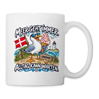 Meer geht immer Dänemark Strand - Tasse - Weiß - Rechts