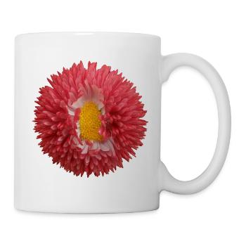 Rosa Chrysant Blume - Tasse - Weiß - Rechts