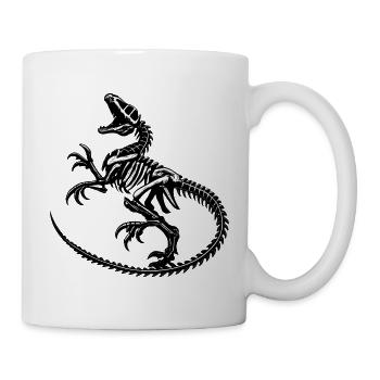 Skelettdrache Schwarzweiß - Tasse - Weiß - Rechts