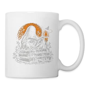 Der Geist, der bei Kerzenlicht liest - Tasse - Weiß - Rechts