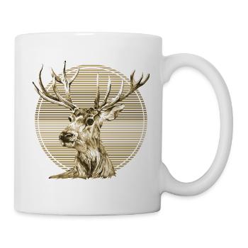 Hirsch - Tasse - Weiß - Rechts