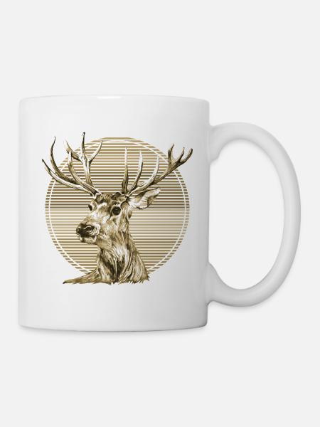 Hirsch - Tasse - Weiß