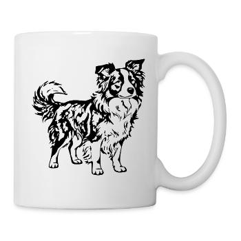 Border Collie schwarz Hunde Liebhaber Geschenk  - Tasse - Weiß - Rechts