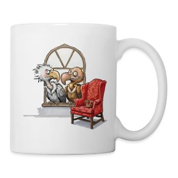 Vogelduett am Fenster - Tasse - Weiß - Rechts
