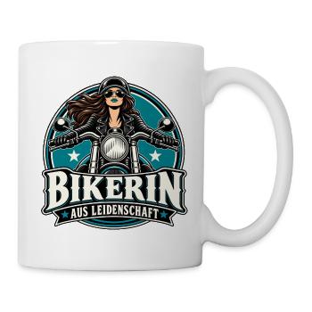 Bikerin Aus Leidenschaft - Tasse - Weiß - Rechts
