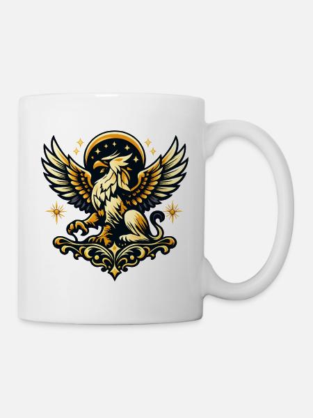 Phönix im Sternenkranz - Tasse - Weiß