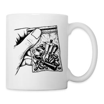 Barista Kaffee-Duftbeutel Koffein-Humor-Geschenk - Tasse - Weiß - Rechts