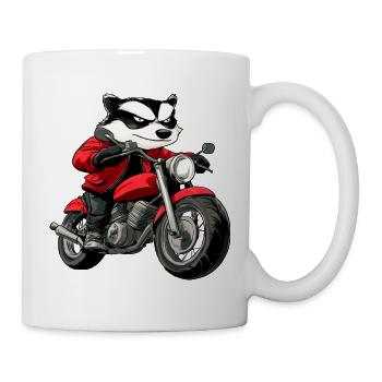 Dachse Motorradfahrer / Motorrad Marder - Tasse - Weiß - Rechts