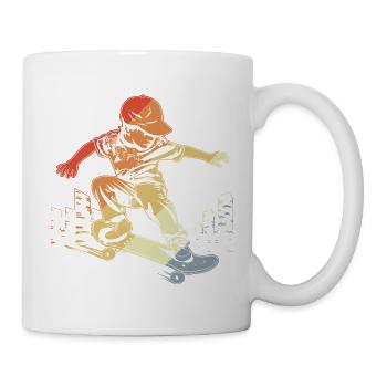 Skateboard Kind Retro - Tasse - Weiß - Rechts
