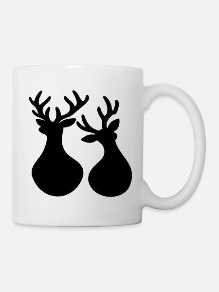 Weihnachten Rentiere minimalistisch - Tasse - Weiß
