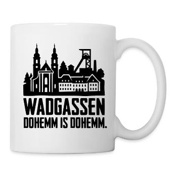 Wadgassen dohemm is dohemm spruch silhouette - Tasse - Weiß - Rechts
