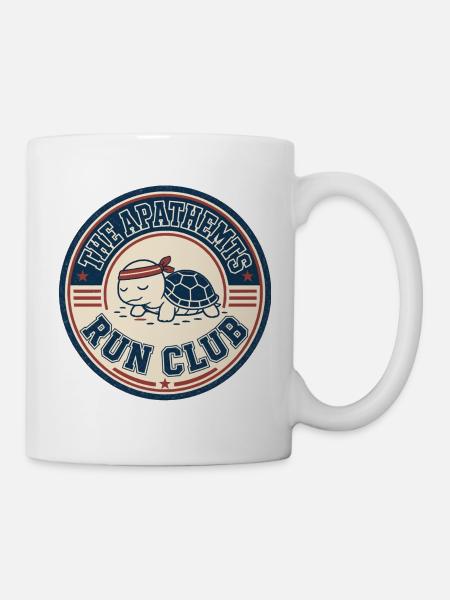 Apathhetic Turtle Run Club - Tasse - Weiß